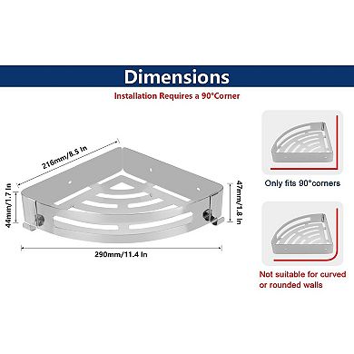 Bathroom Shower Caddy 2 Pack, No Drill 304 Stainless Steel Shower Organizer