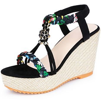 Women's Bohemia Pull on Platform Wedge Heel Sandals