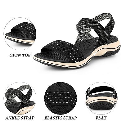 Women's Wedge Low Heel Hook and Loop Platform Shoes Sandals