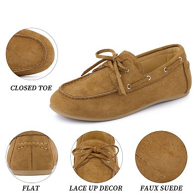 Women's Closed Toe Slip on Flats Lace Up Loafers