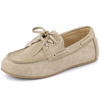Women's Closed Toe Slip on Flats Lace Up Loafers