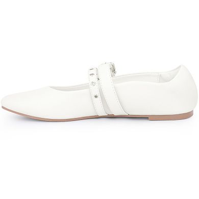 Women's Ballet Flats Pumps Adjustable Buckle Comfortable Mary Jane Dress Shoes