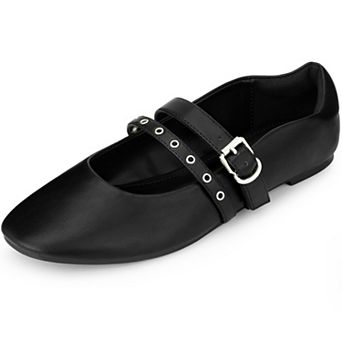 Women's Ballet Flats Pumps Adjustable Buckle Comfortable Mary Jane Dress Shoes