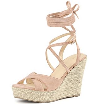 Women's Lace Up Espadrilles Wedges Heel Platform Heels Sandals