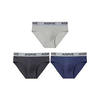 Mid-Waisted Briefs for Men's Stretch Comfortable Breathable Athletic Underwear 3 Packs
