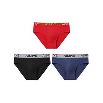 Mid-Waisted Briefs for Men's Stretch Comfortable Breathable Athletic Underwear 3 Packs