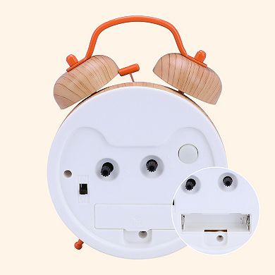 Desk Mechanical Alarm Clock, Minimalist Wood-Grain Patterns, Loud Alarms for Study 4.6"x2.2"x6.6"