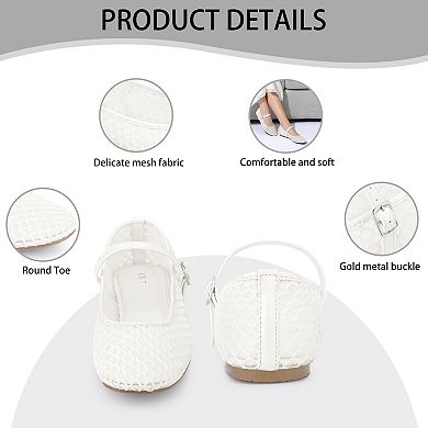 Women's Round Toe Breathable Mesh Ballet Flats Pumps