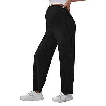 Maternity Plus Size Straight Leg Pants High Waist Supportive for Daily Wear Workouts
