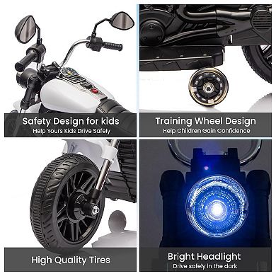 Kids Ride on Motorcycle,12v Kids Electric Motorcycle with Headlight & Horn