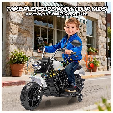 Kids Ride on Motorcycle,12v Kids Electric Motorcycle with Headlight & Horn