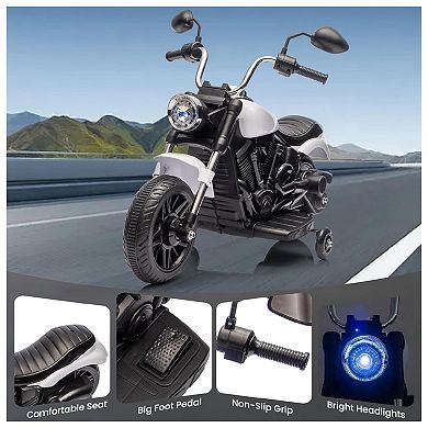 Kids Ride on Motorcycle,12v Kids Electric Motorcycle with Headlight & Horn