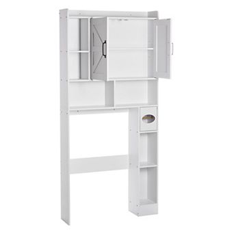 Over-the-Toilet Storage Cabinet 66" Bathroom Organizer with Doors