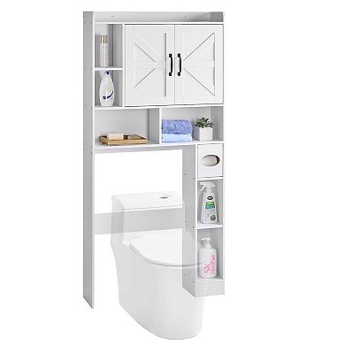 Over-the-Toilet Storage Cabinet 66" Bathroom Organizer with Doors
