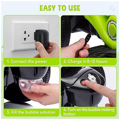 Kids Electric Motorcycle with Bubble Function, 6V Battery Powered Ride On Motorbike Toy