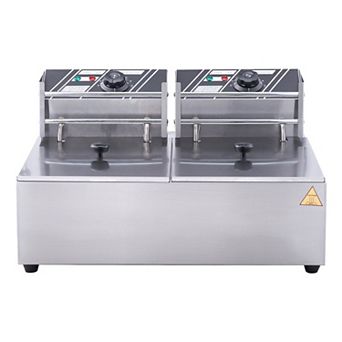 Commercial Deep Fryer Countertop Dual Tank Electric Fryer