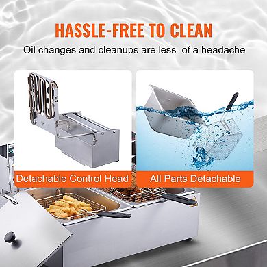 Commercial Deep Fryer Countertop Dual Tank Electric Fryer