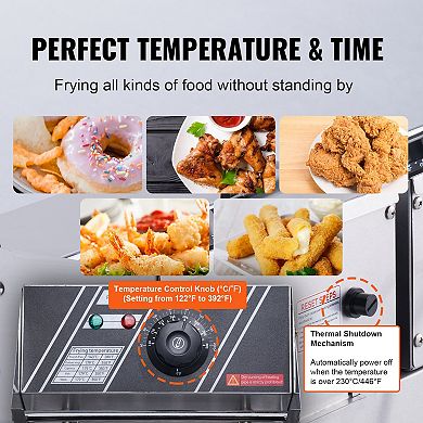 Commercial Deep Fryer Countertop Dual Tank Electric Fryer