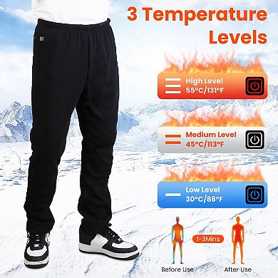 Winter Heated Pants for Men with 12 Heating Zones, USB Powered with 3 Heat Levels