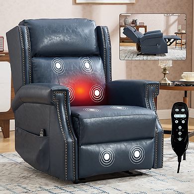 Manual Recliner Chair with Heavy Duty Motion, 8 Vibrating Nodes & 3 Massage Modes