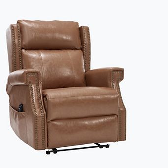 Faux Leather Recliner Chair with Heavy Duty Motion 8 Vibrating Nodes & 3 Massage Modes
