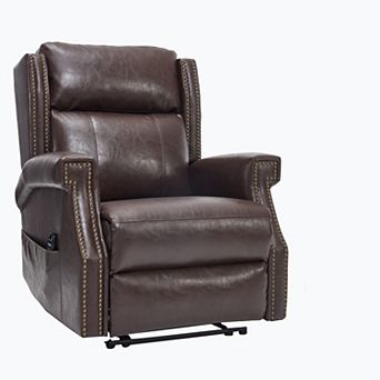 Faux Leather Recliner Chair with Heavy Duty Motion 8 Vibrating Nodes & 3 Massage Modes