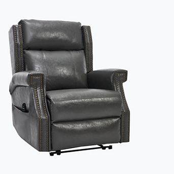 Faux Leather Recliner Chair with Heavy Duty Motion 8 Vibrating Nodes & 3 Massage Modes