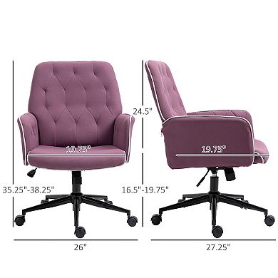 GOODSILO Tufted Spandex Office Chair with Adjustable Height and Full Back Support