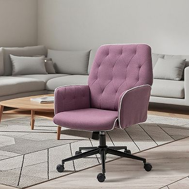 GOODSILO Tufted Spandex Office Chair with Adjustable Height and Full Back Support