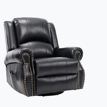 Heat Massage Manual Recliner Chair with Rocker and Swivel in Fabric