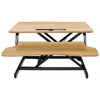 32 Inch Height Adjustable Sit to Stand Desk Riser with Keyboard Tray