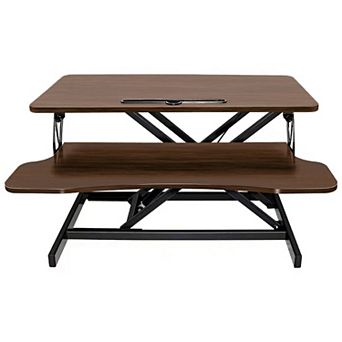 32 Inch Height Adjustable Sit to Stand Desk Riser with Keyboard Tray