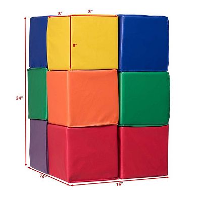 12 Piece 8 Inch PU Foam Building Block Set for Kids