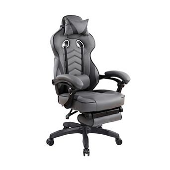GOODSILO Racing Style Reclining Executive Office Chair with Extending Footrest for Gaming and Work