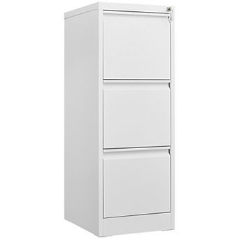 3-Drawer Vertical File Cabinet with Locking Mechanism for Letter, A4, and Legal Size Documents