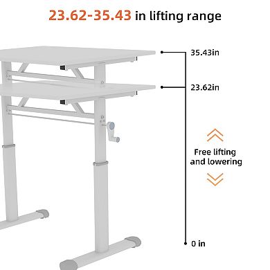 GOODSILO Height-Adjustable Multifunctional Study Desk for Home Office and Study Spaces