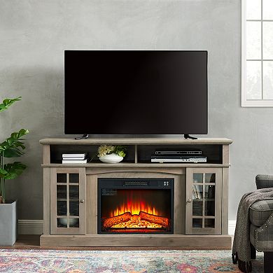 Storage Cabinet with 23" Electric Fireplace TV Stand