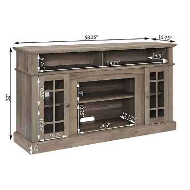 Storage Cabinet with 23" Electric Fireplace TV Stand