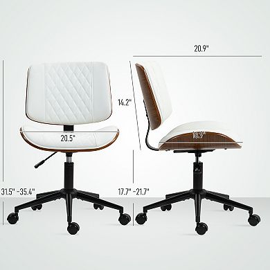Contemporary Armless Office Chair with Adjustable Height and Smooth Swivel