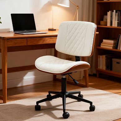 Contemporary Armless Office Chair with Adjustable Height and Smooth Swivel