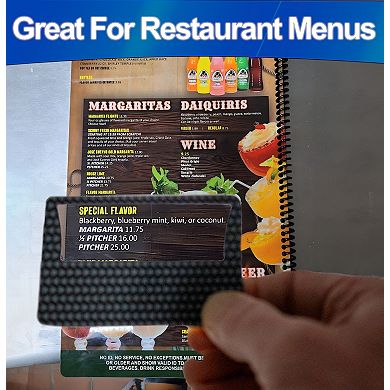 Credit Card Magnifier with LED Light Portable 6 Pack Reading Aid for Low Light