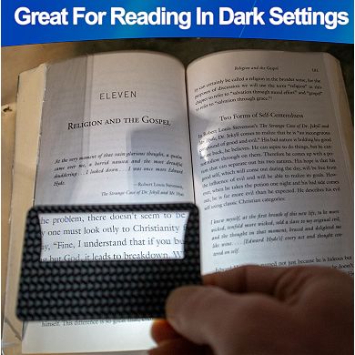 Credit Card Magnifier with LED Light Portable 6 Pack Reading Aid for Low Light