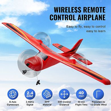 2-Channel RC Airplane with Gyro Stabilizer