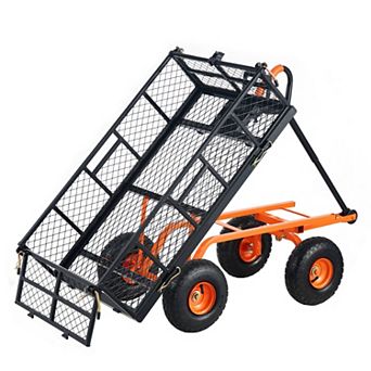 Metal Utility Wagon with 400 lbs Capacity & Dump Function