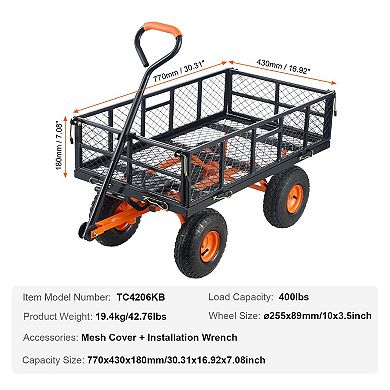 Metal Utility Wagon with 400 lbs Capacity & Dump Function