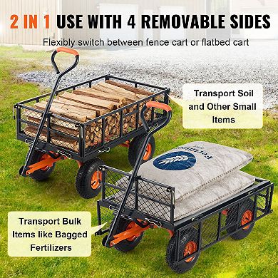 Metal Utility Wagon with 400 lbs Capacity & Dump Function