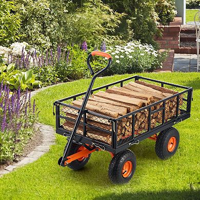 Metal Utility Wagon with 400 lbs Capacity & Dump Function