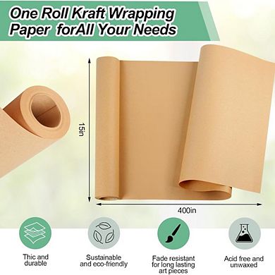 Enigma Meadows 15-Inch Brown Craft Paper Roll