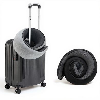Ergonomic Travel Neck Pillow with Soft Cushioned Wrap Design and Supportive Contoured Structure