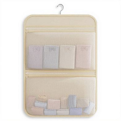 Women's Hanging Organizer with Dual Zippered Compartments Space-Saving Storage Design